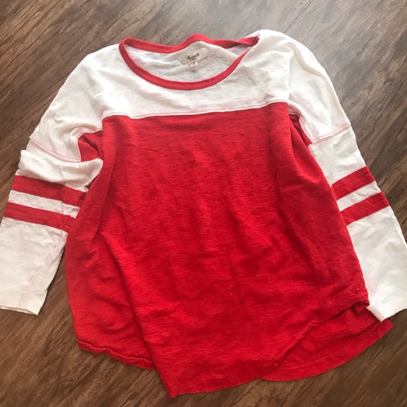 Madewell Linen Baseball Tee size M - Picture 4 of 5